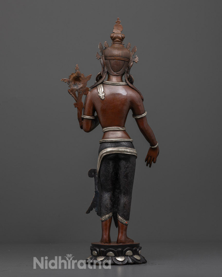 Standing Green Tara Statue: Tibetan Artwork