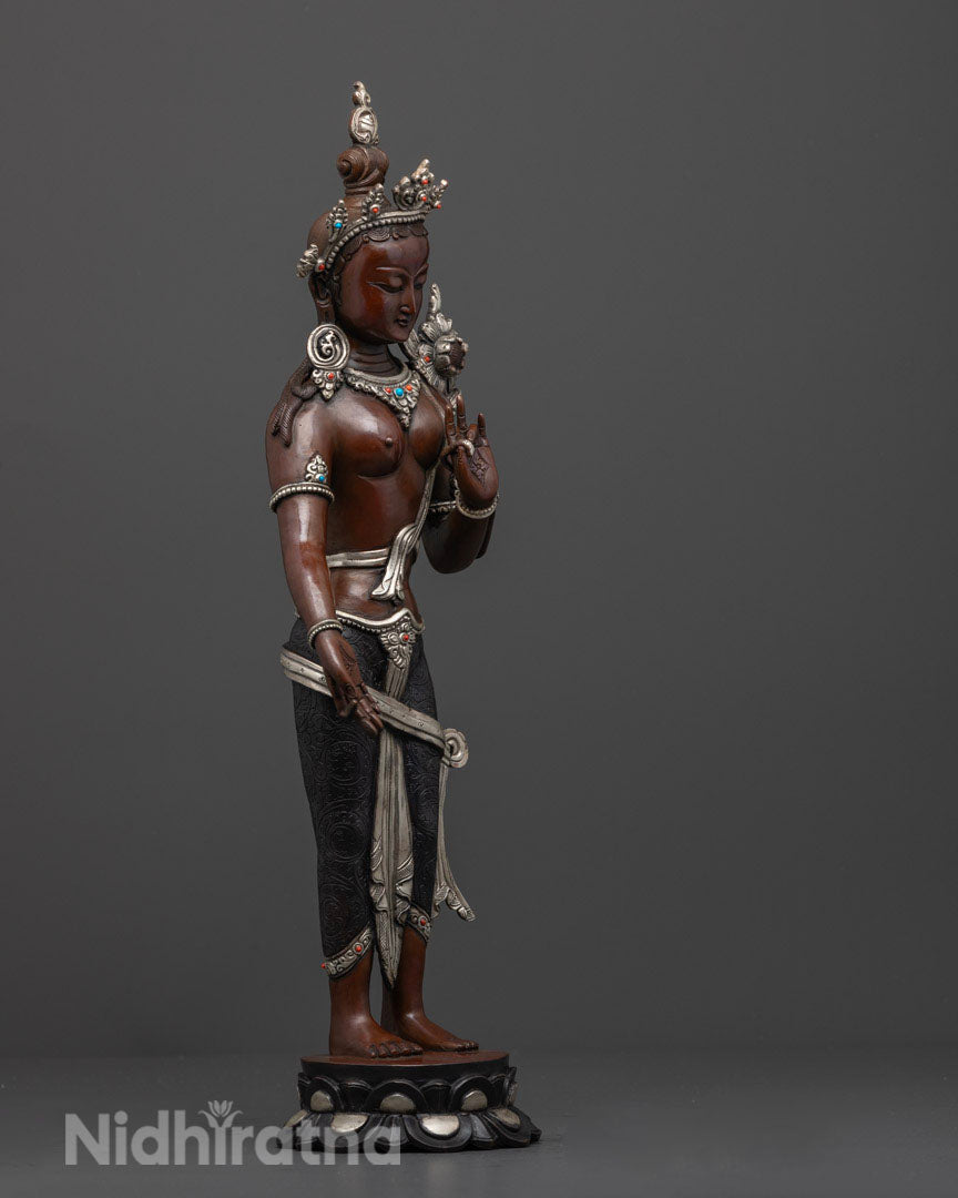 Standing Green Tara Statue: Tibetan Artwork