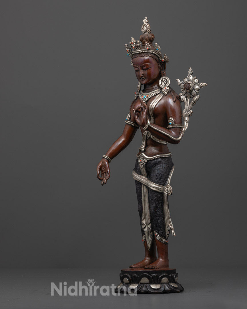 Standing Green Tara Statue: Tibetan Artwork