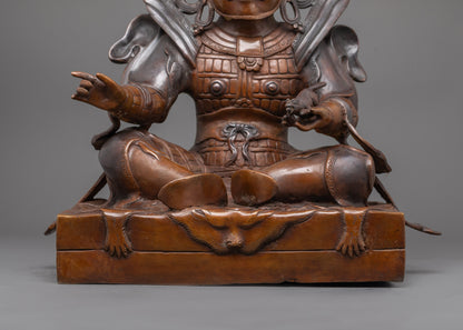 Four Direction King Statue | Hand-Carved Himalayan Guardian Sculpture