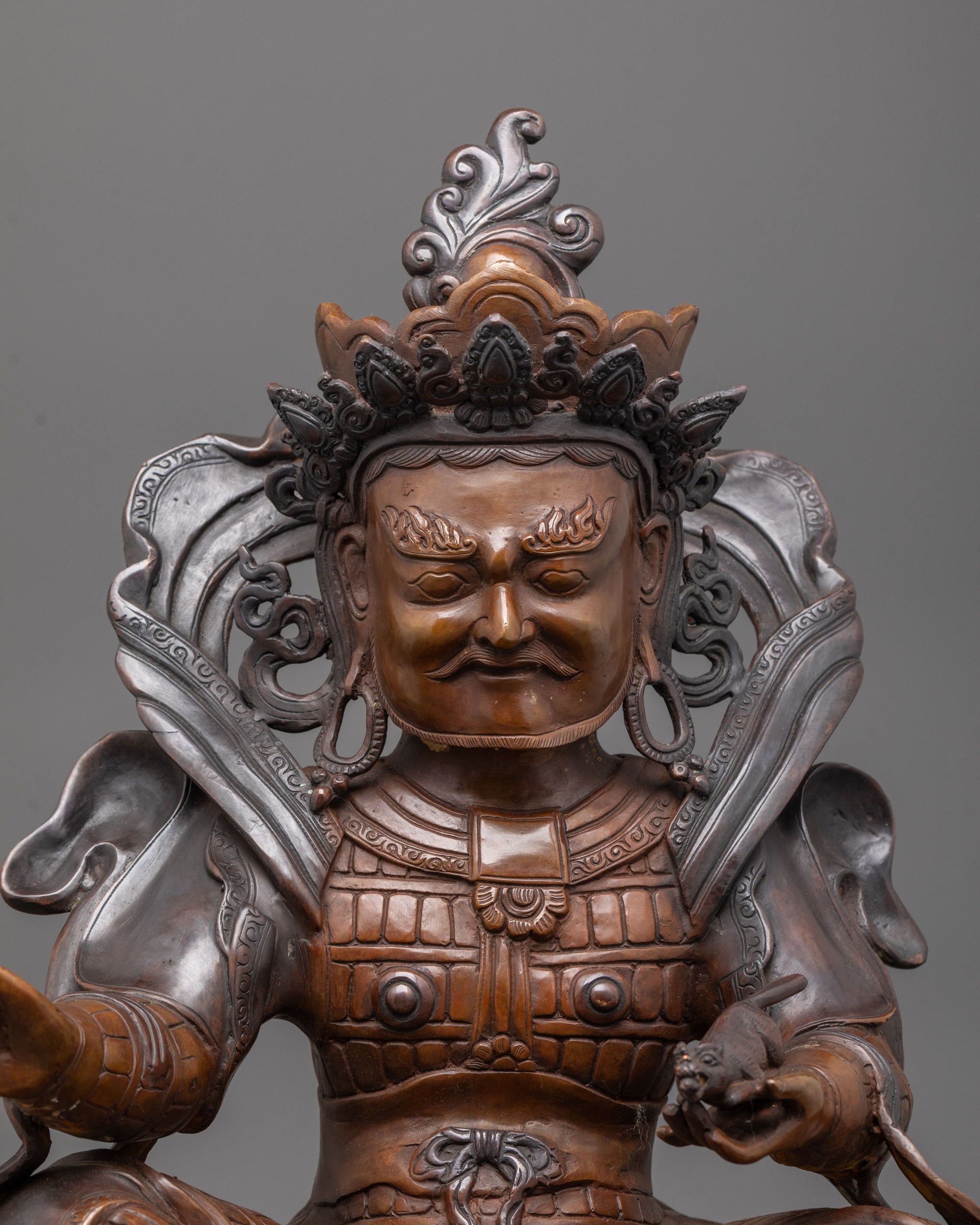 Four Direction King Statue | Hand-Carved Himalayan Guardian Sculpture