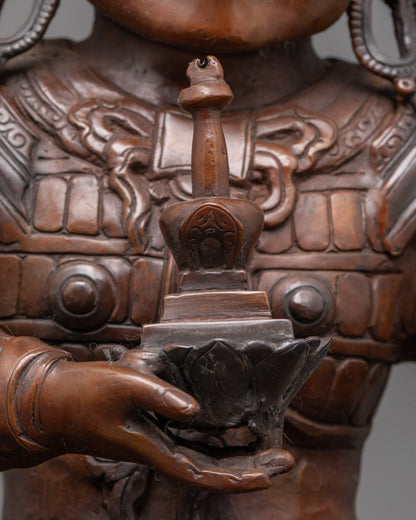 Four Direction King Statue | Hand-Carved Himalayan Guardian Sculpture