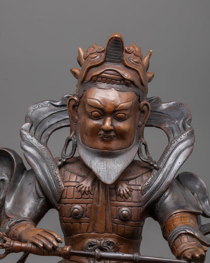 Four Direction King Statue | Hand-Carved Himalayan Guardian Sculpture