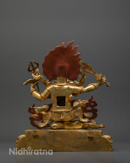 4 Armed Mahakala with consort | Powerful Guardian Deity