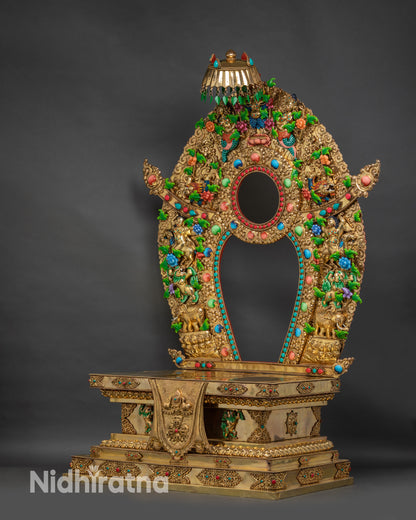 Statue placement view throne sized for 70–80cm Buddhist deity sculpture