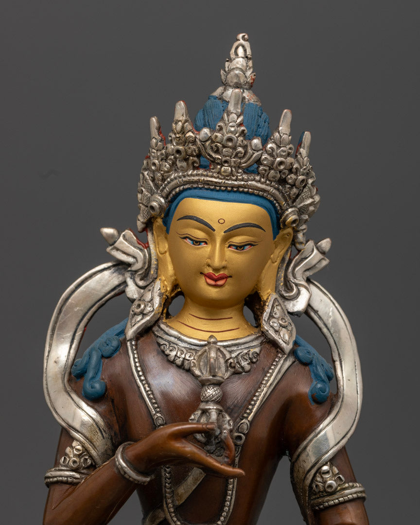 Sadhana Vajrasattva Statue: Oxidized Copper Made Statue