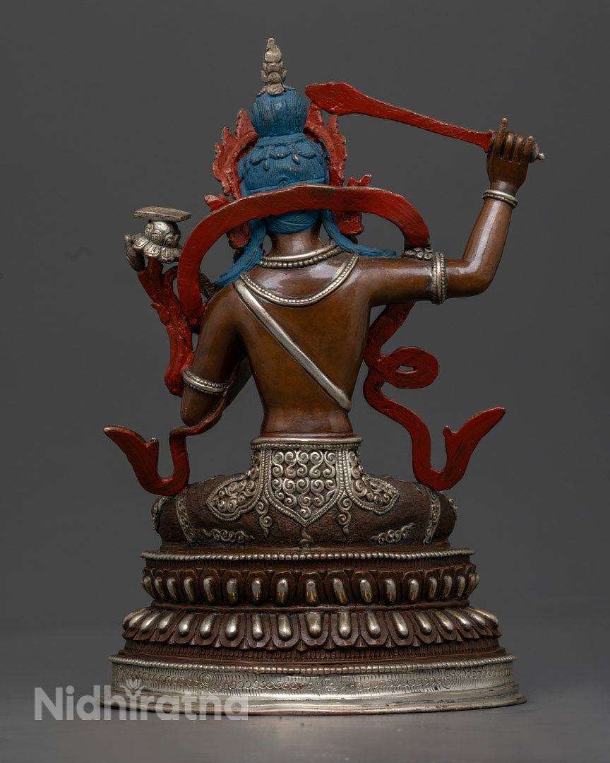 Oxidized Manjushri Statue: Beautiful Decor for Wisdom