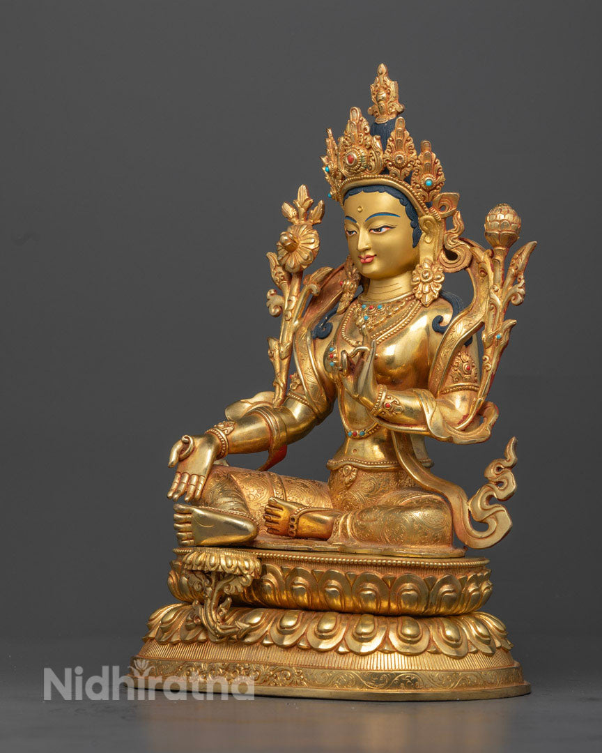 Green Tara Statue | Original Handmade Buddhist Sculpture