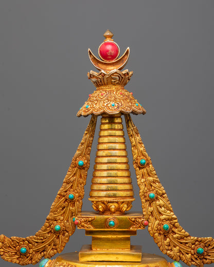 Tibetan Ritual Stupa | Pure Copper Sacred Object