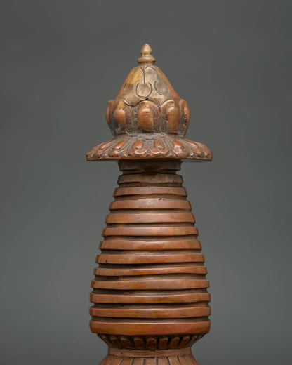 Oxidized Kadampa Stupa | Traditional Buddhist Reliquary