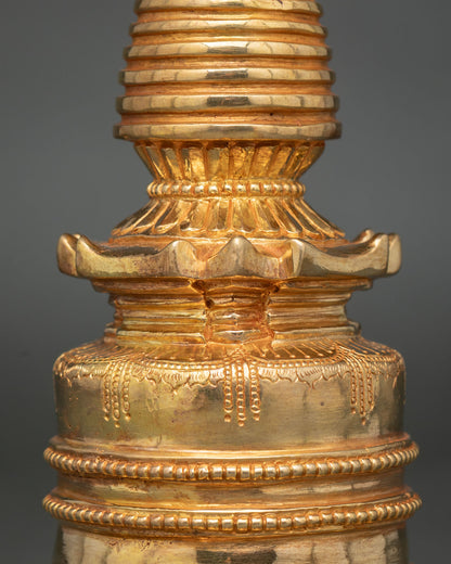 Kadampa Stupa | Traditional Gold-Plated Buddhist Art