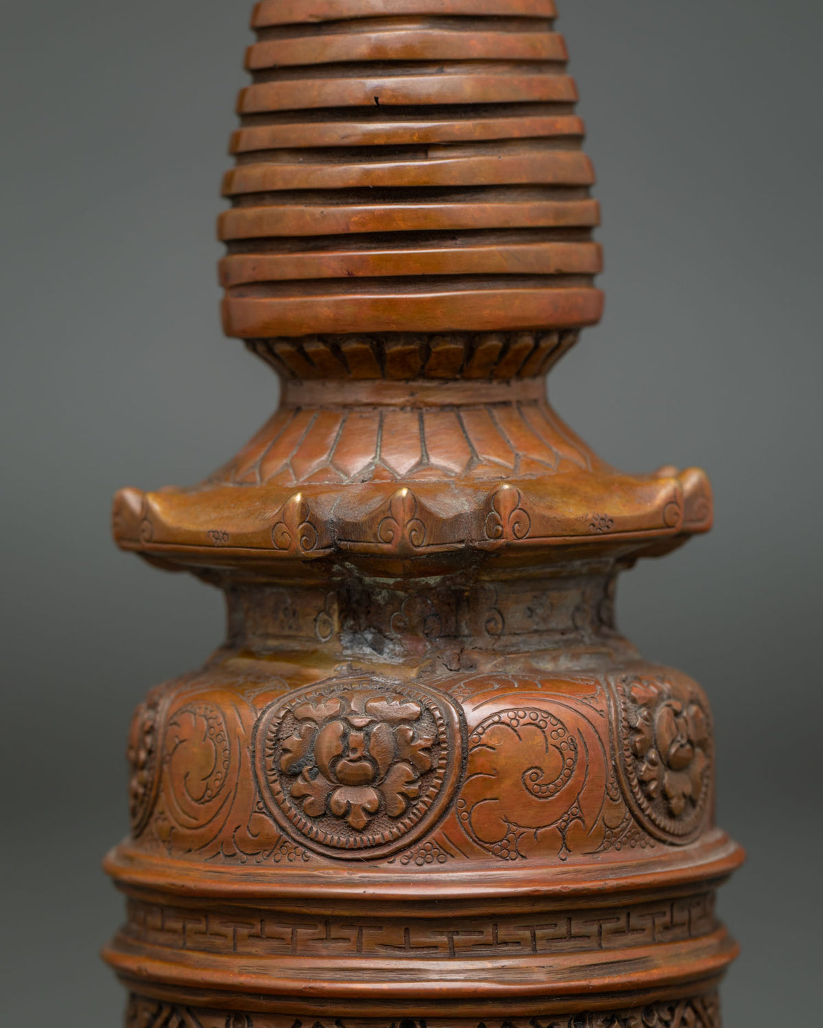 Oxidized Kadampa Stupa | Traditional Buddhist Reliquary