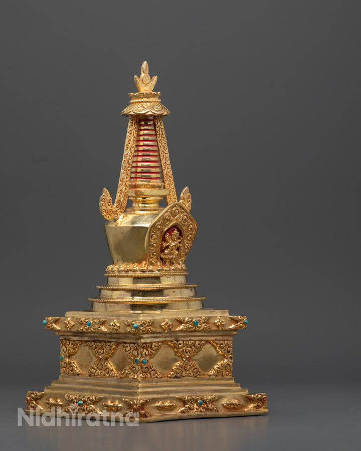 Namgyalma Stupa Statue in Copper Gold | Buddhist Monument