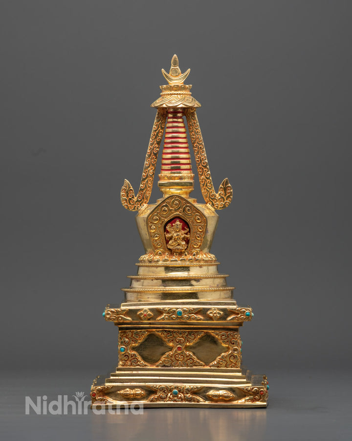 Namgyalma Stupa Statue in Copper Gold | Buddhist Monument