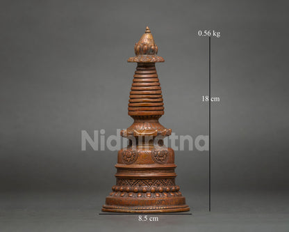 Oxidized Kadampa Stupa | Traditional Buddhist Reliquary