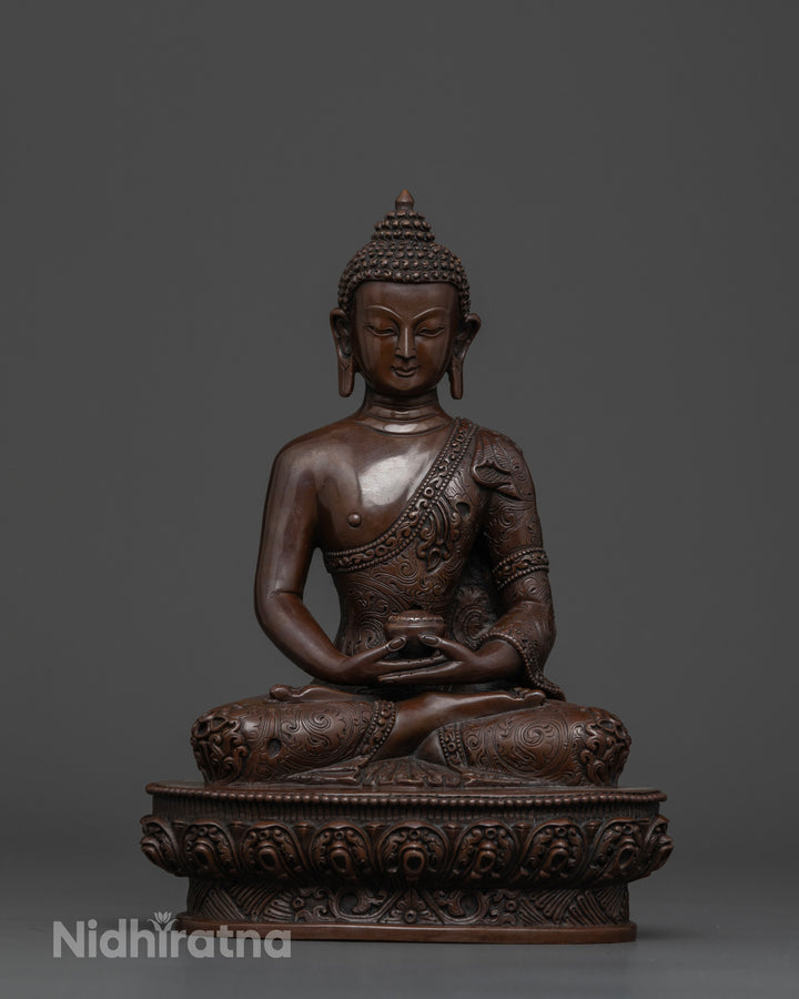 Symbol of Infinite Light: Oxidized Amitabha Buddha Statue