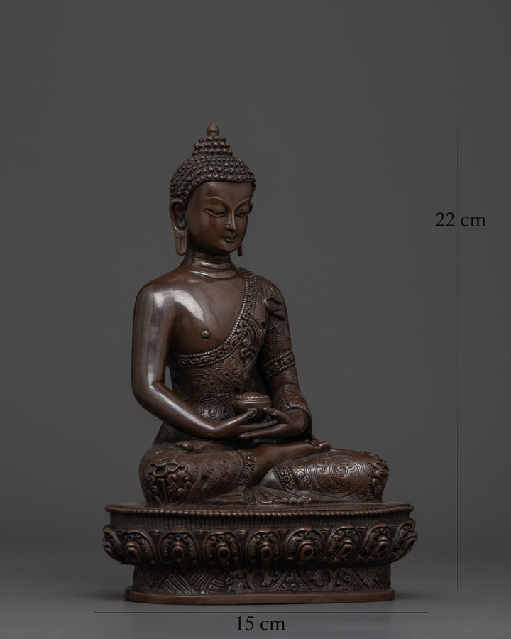 Symbol of Infinite Light: Oxidized Amitabha Buddha Statue