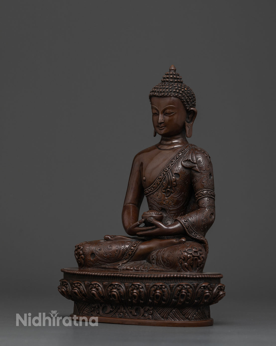 Symbol of Infinite Light: Oxidized Amitabha Buddha Statue