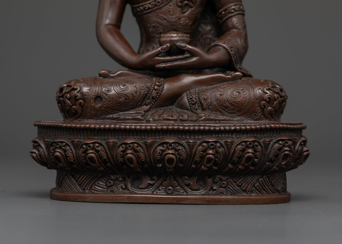 Symbol of Infinite Light: Oxidized Amitabha Buddha Statue