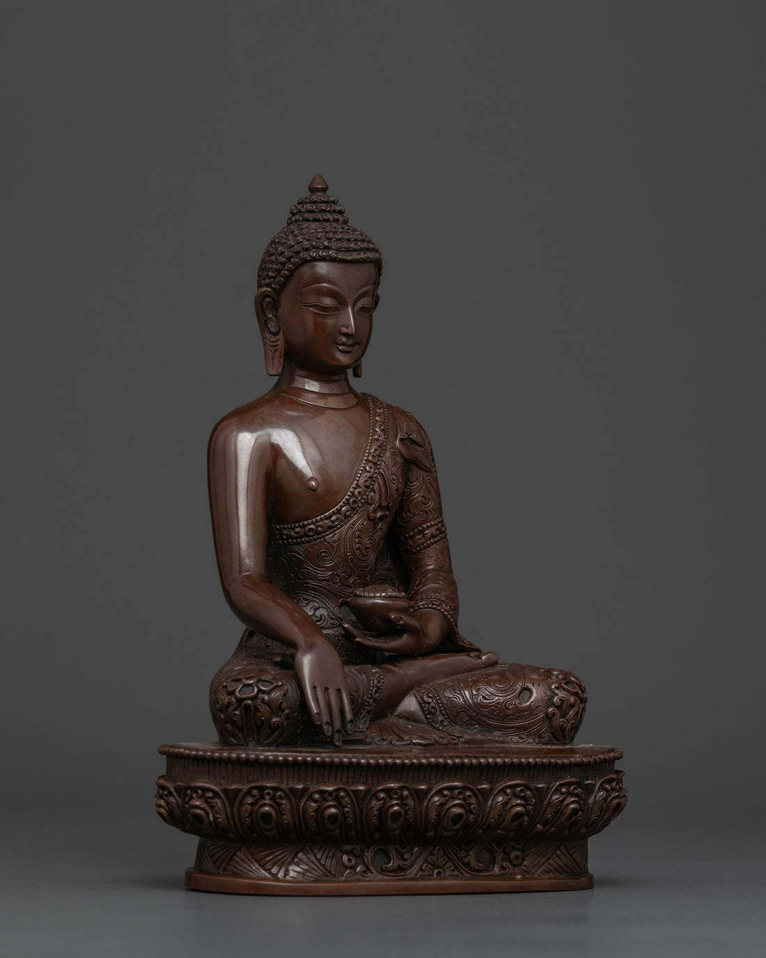 Symbol of Enlightenment and Peace: Oxidized Shakyamuni Buddha Statue