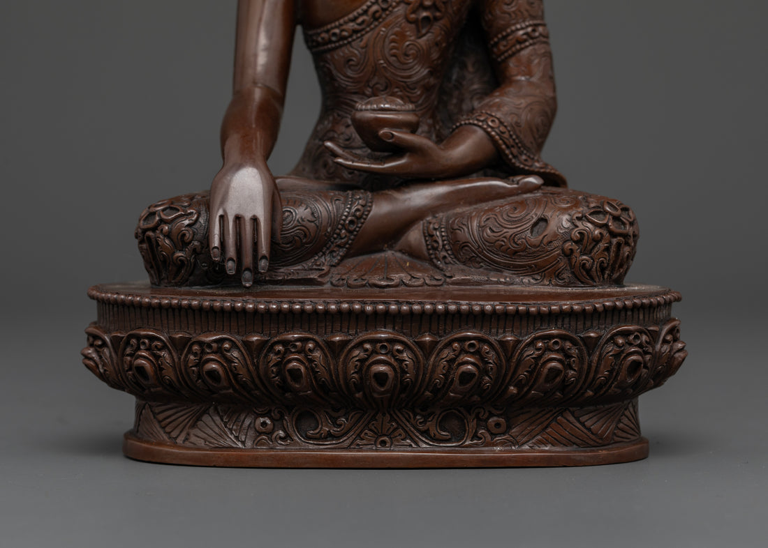 Symbol of Enlightenment and Peace: Oxidized Shakyamuni Buddha Statue