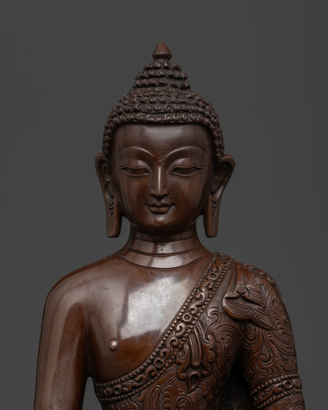 Symbol of Enlightenment and Peace: Oxidized Shakyamuni Buddha Statue