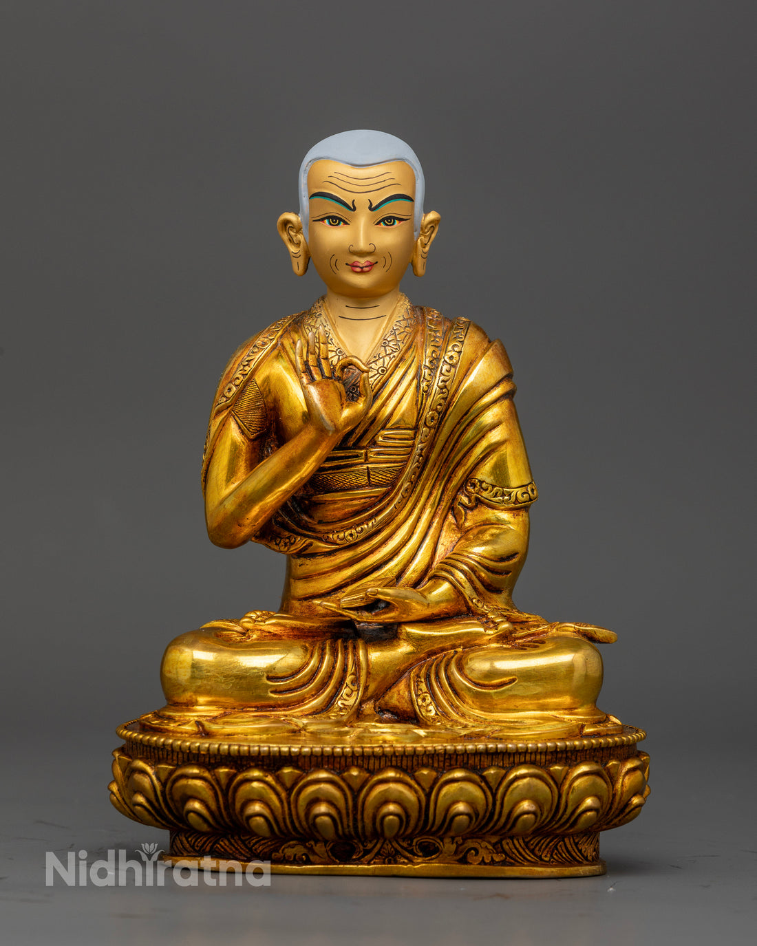 24K Gold-Coated Tsongkhapa Set: Embodying Wisdom and Tradition