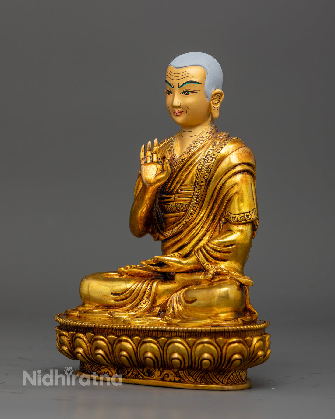 24K Gold-Coated Tsongkhapa Set: Embodying Wisdom and Tradition