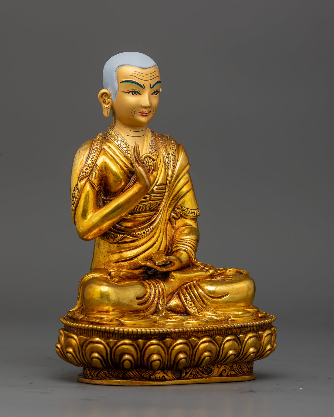 24K Gold-Coated Tsongkhapa Set: Embodying Wisdom and Tradition