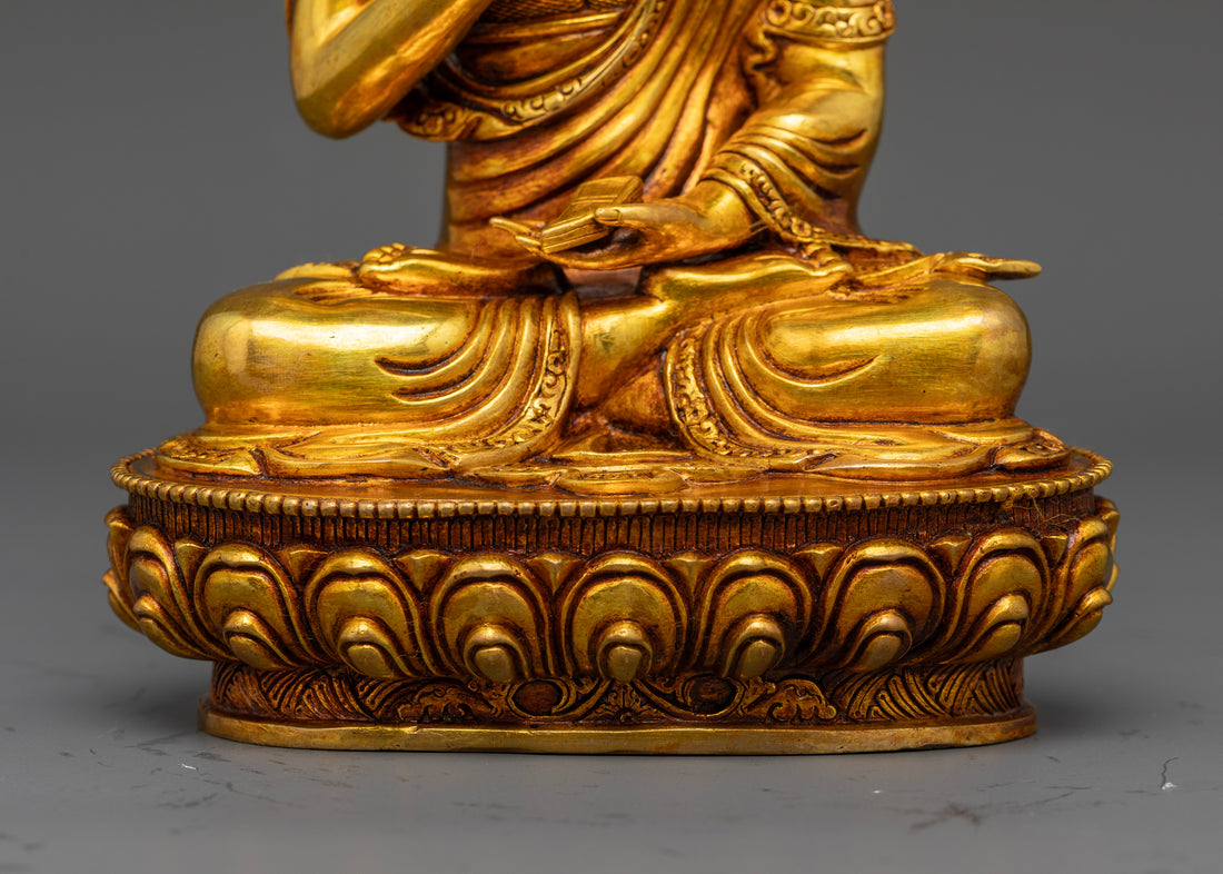 24K Gold-Coated Tsongkhapa Set: Embodying Wisdom and Tradition