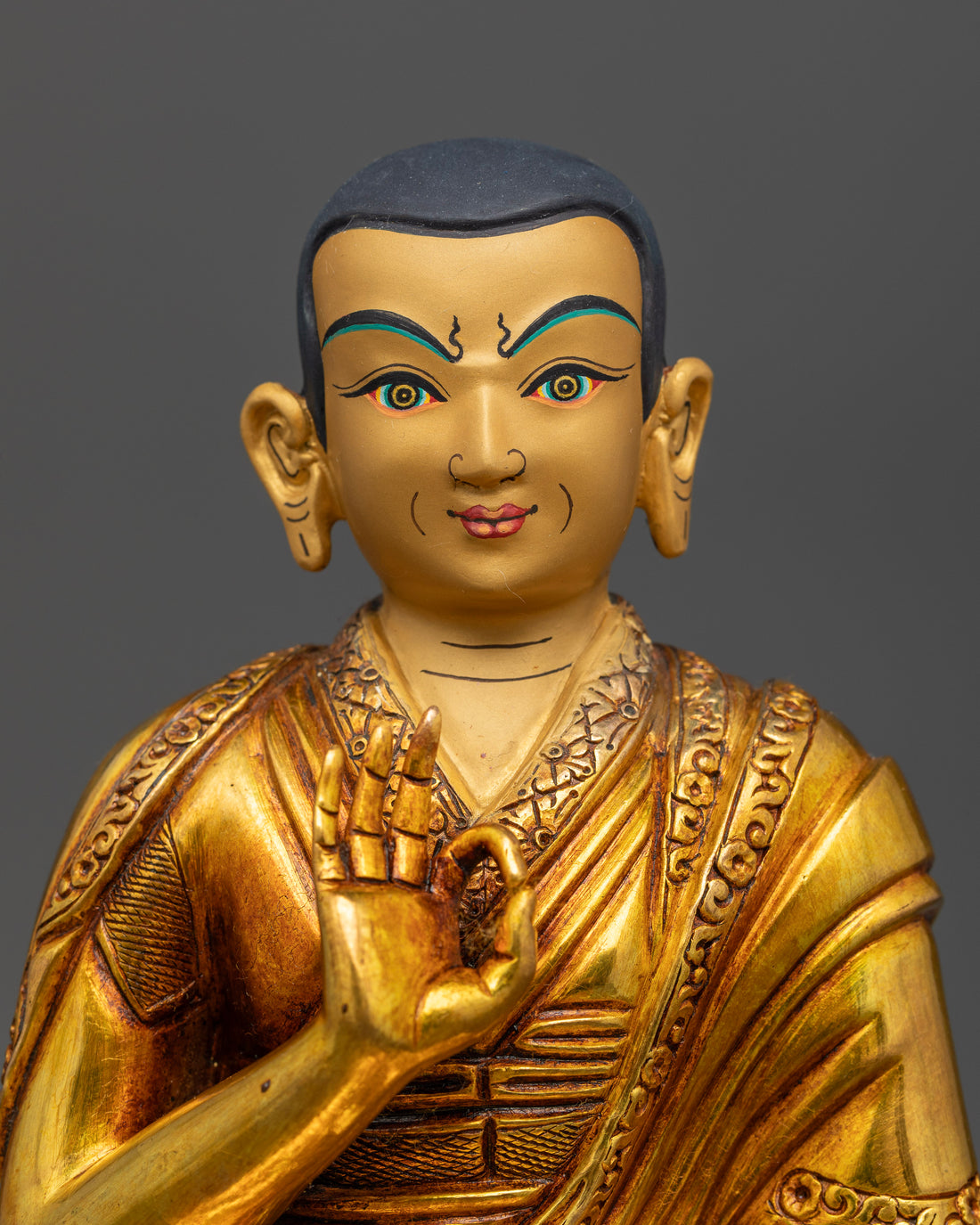 24K Gold-Coated Tsongkhapa Set: Embodying Wisdom and Tradition