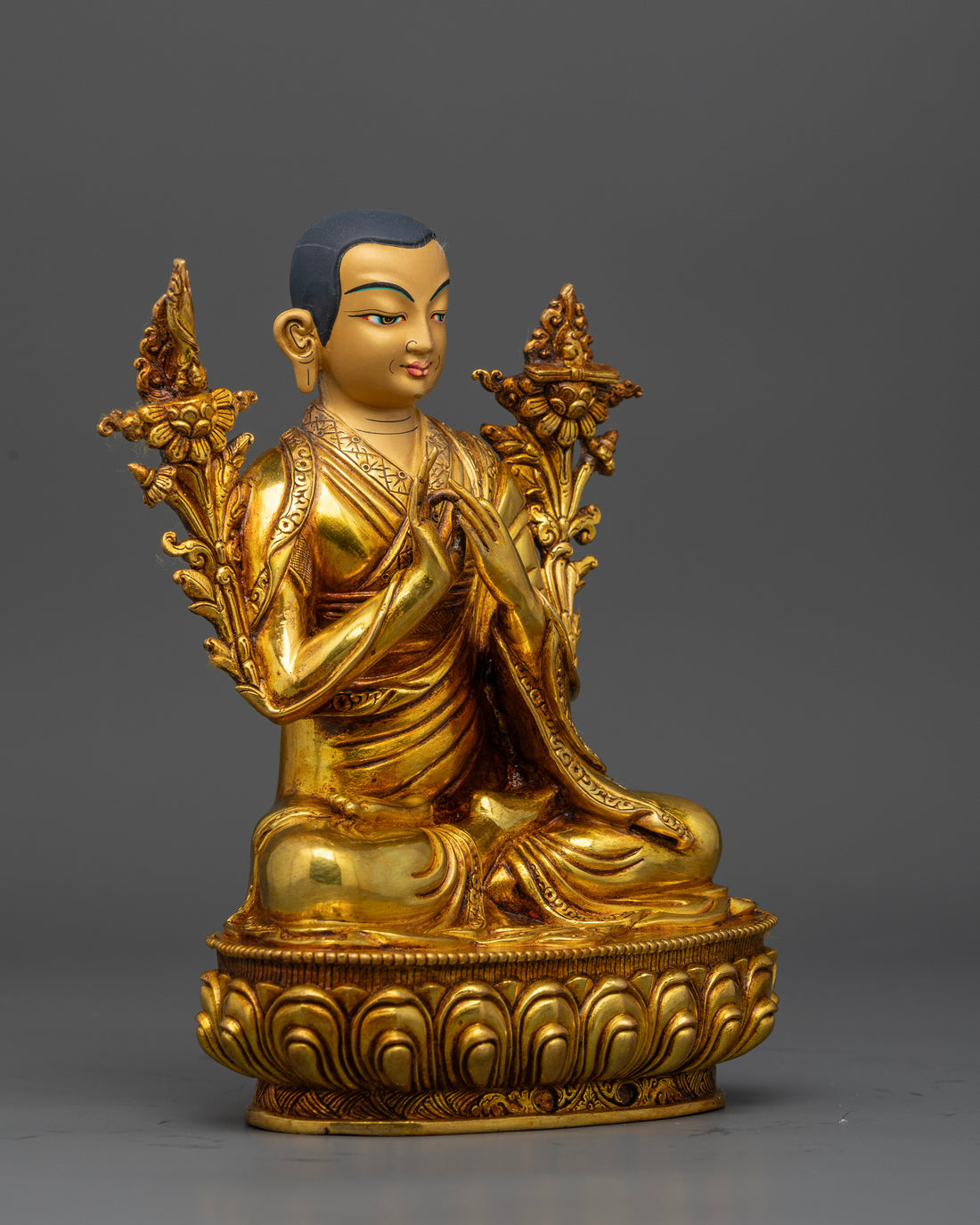 24K Gold-Coated Tsongkhapa Set: Embodying Wisdom and Tradition