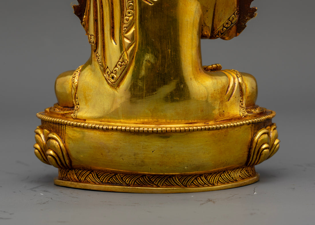 24K Gold-Coated Tsongkhapa Set: Embodying Wisdom and Tradition