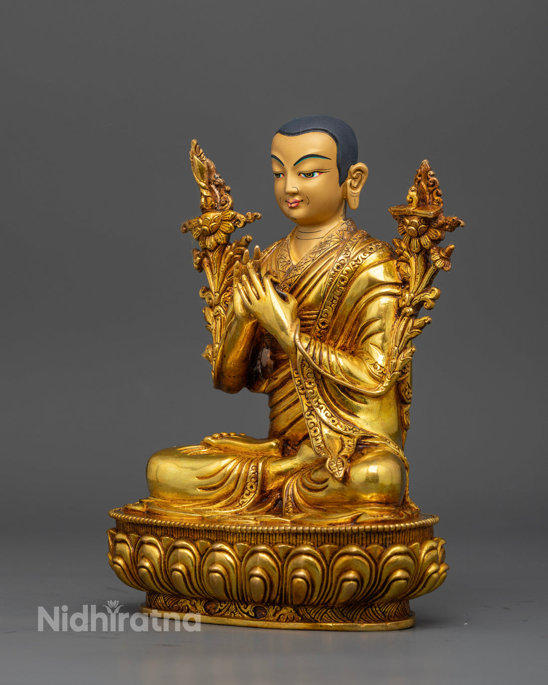 24K Gold-Coated Tsongkhapa Set: Embodying Wisdom and Tradition