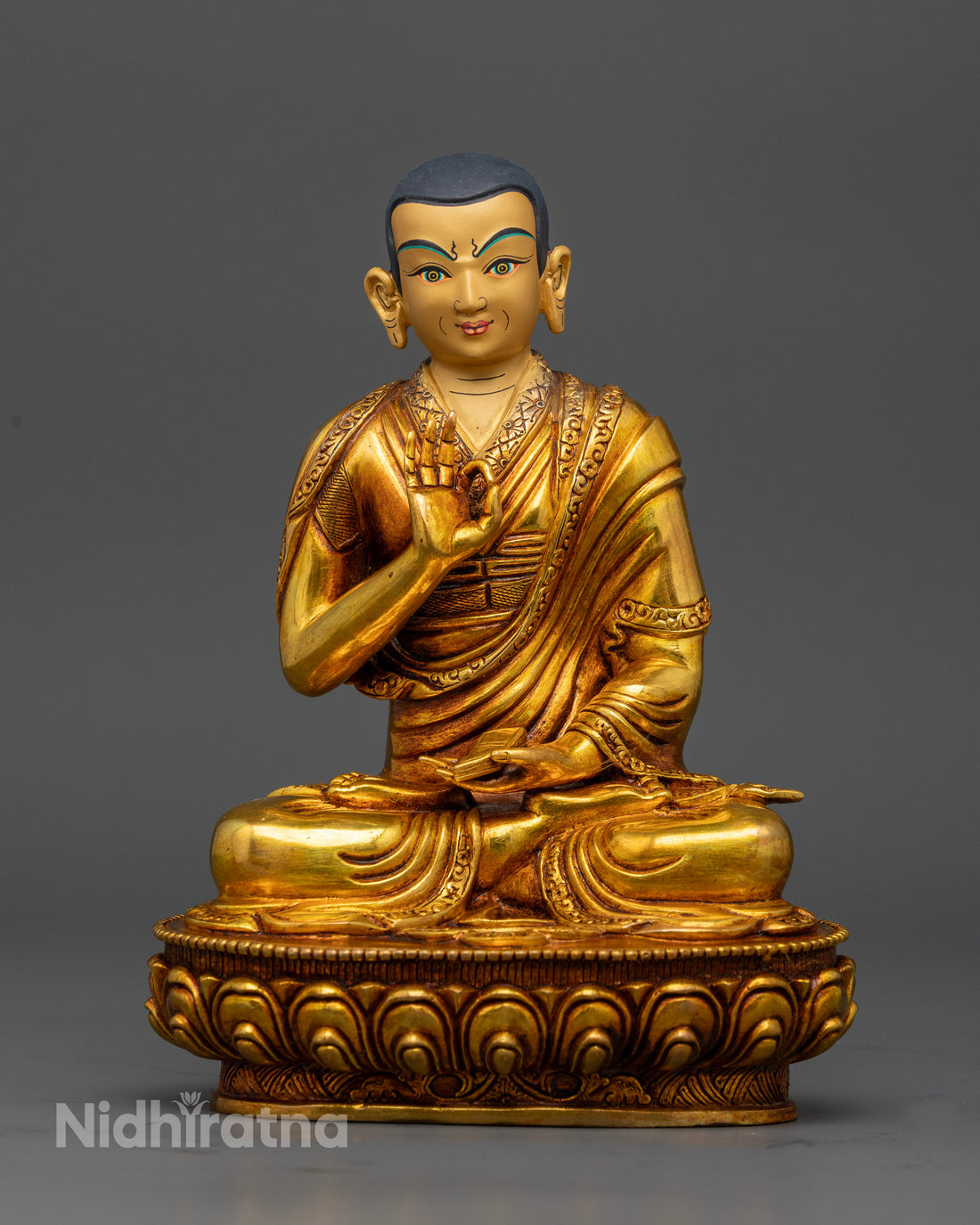 24K Gold-Coated Tsongkhapa Set: Embodying Wisdom and Tradition