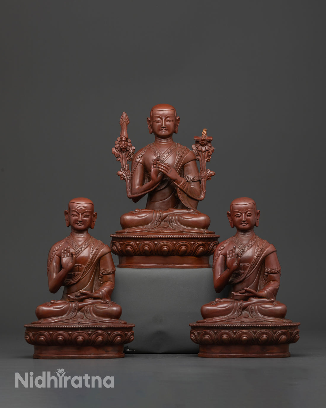 Tsongkhapa and His Disciples: The Sacred Set in Oxidized Craftsmanship