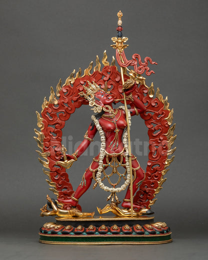 Tantric Vajrayogini Statue front view with wrathful expression and ritual posture