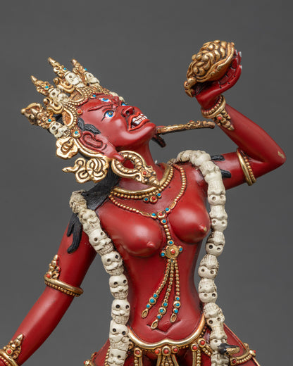 Tantric Vajrayogini Statue regular close-up showing detailed carving and painted finish