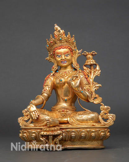 Tashi Dönjé Ma Auspicious Tara Mangalavabhasa gold statue Tibetan Buddhist