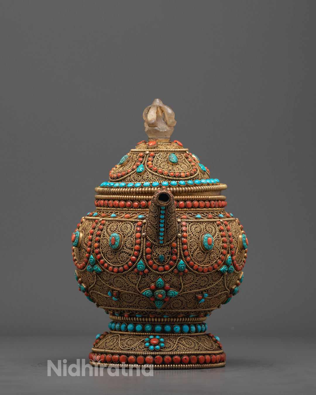Buy Tibetan Tea Pot Online | Handmade Ritual Vessel from Nepal