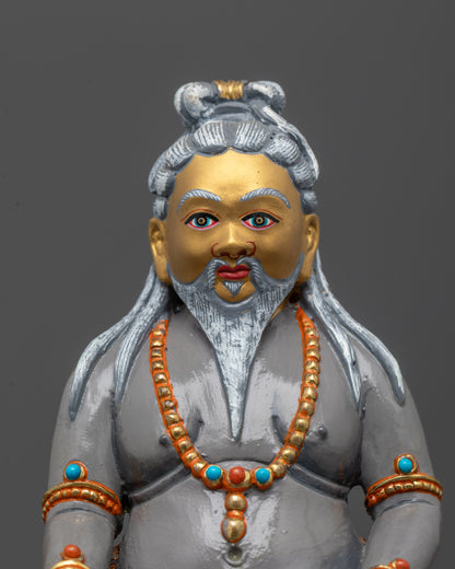 Close-Up of Thangtong Gyalpo Statue Face with Serene Expression