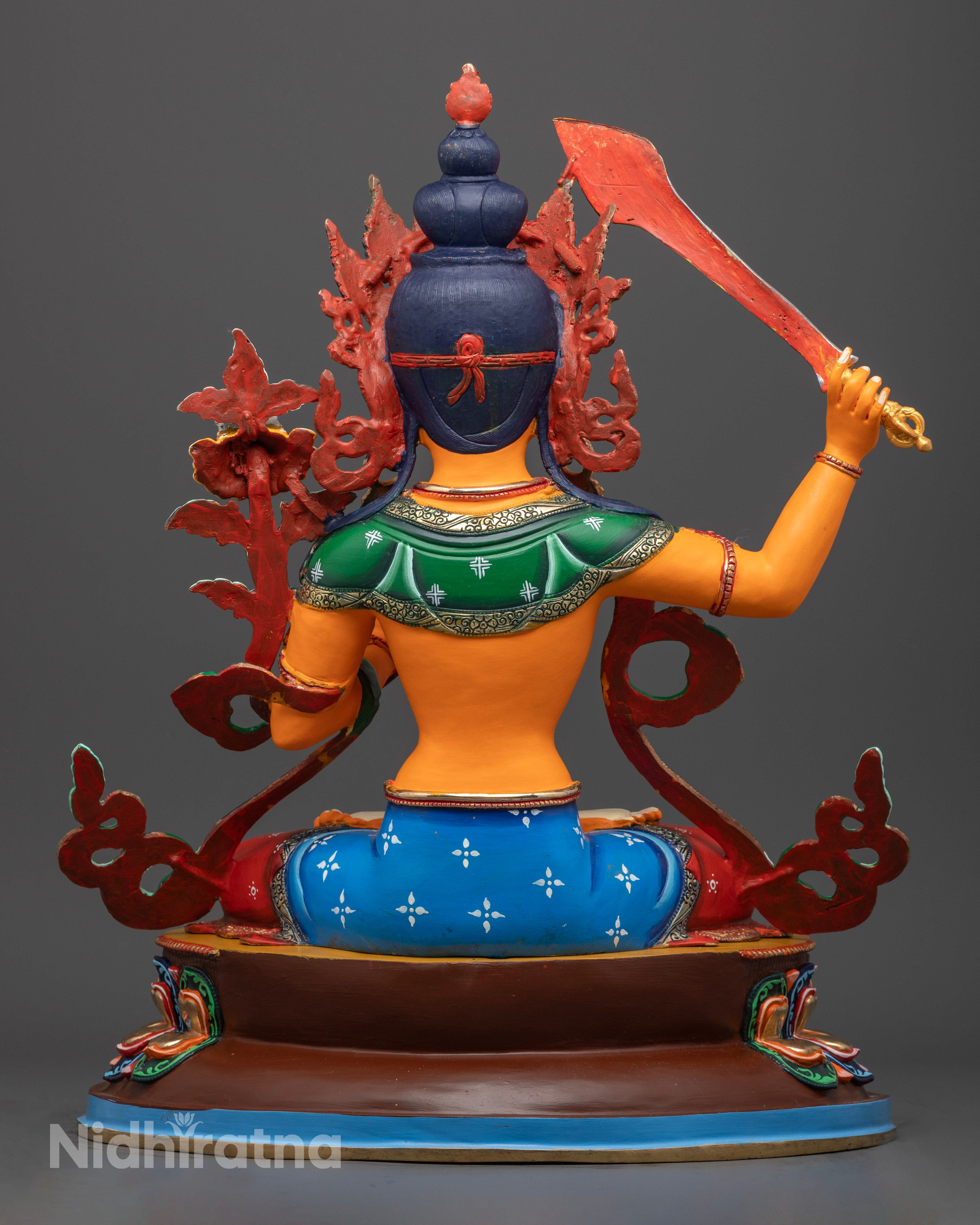 The 46.5cm x 37cm Manjushri statue, a powerful and artistic representation perfect for enriching any spiritual or decorative space.