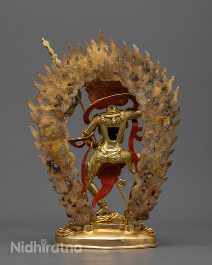 The Simha Mukha Dakini statue, a mystical embodiment of courage, purification, and enlightened wrath guarding sacred spaces.