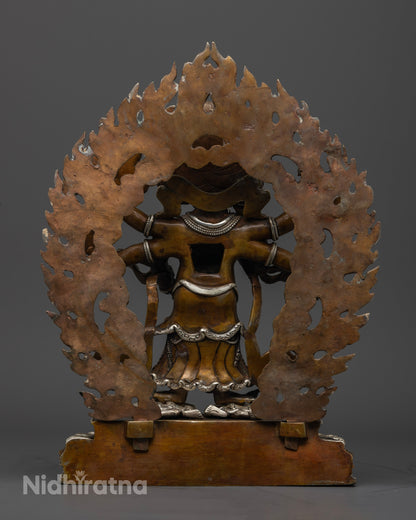 The White Mahakala statue, a striking blend of traditional artistry, premium materials, and spiritual symbolism—perfect for any sacred space.