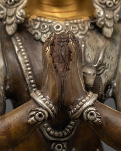 Oxidized Copper 1000 Armed Avalokiteshvara Statue