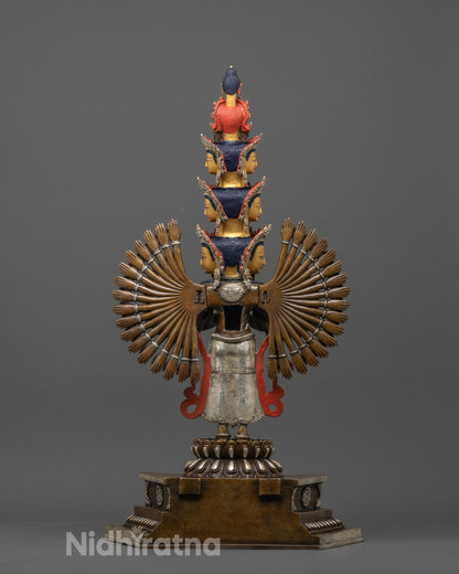 Oxidized Copper 1000 Armed Avalokiteshvara Statue