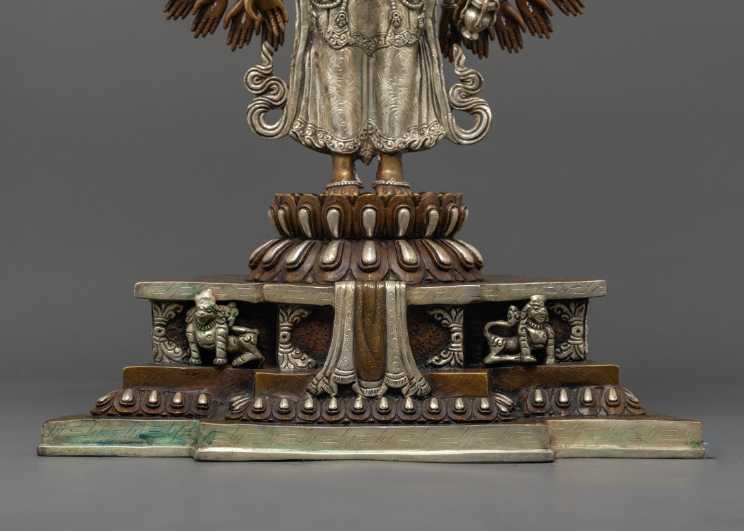 Oxidized Copper 1000 Armed Avalokiteshvara Statue