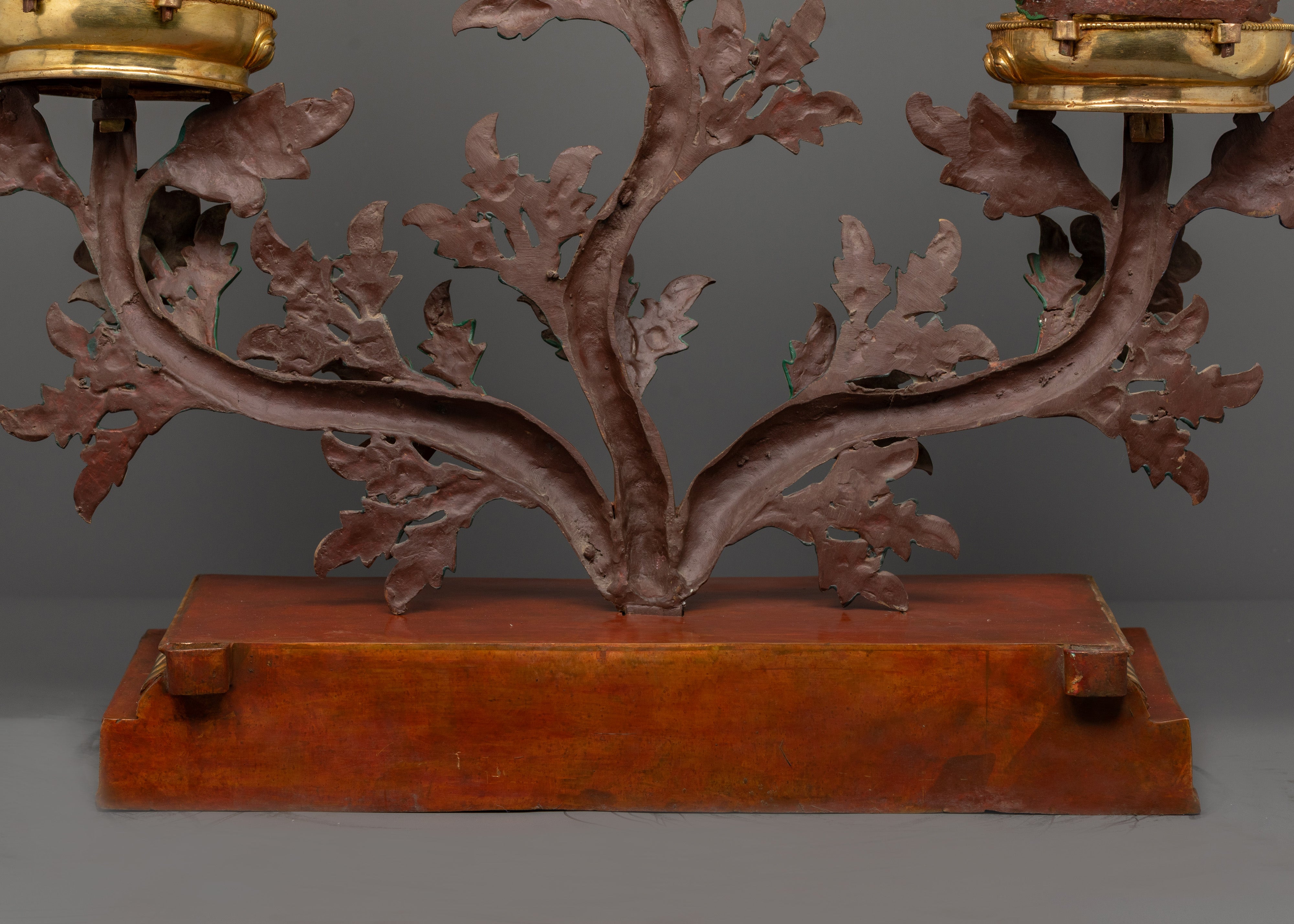 Sacred Buddha Trinity Statue | Handcrafted Bodhi Tree Design