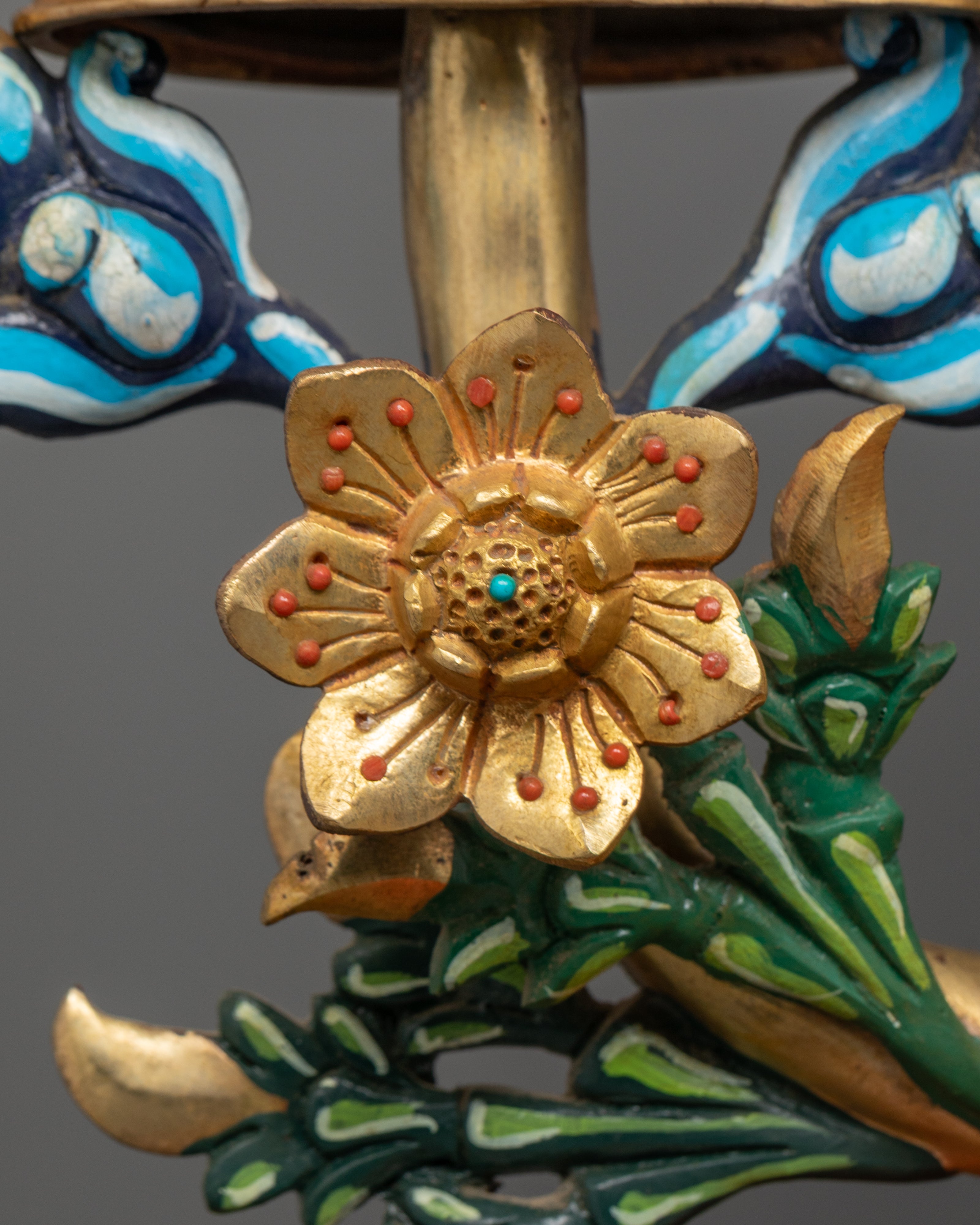 Sacred Buddha Trinity Statue | Handcrafted Bodhi Tree Design