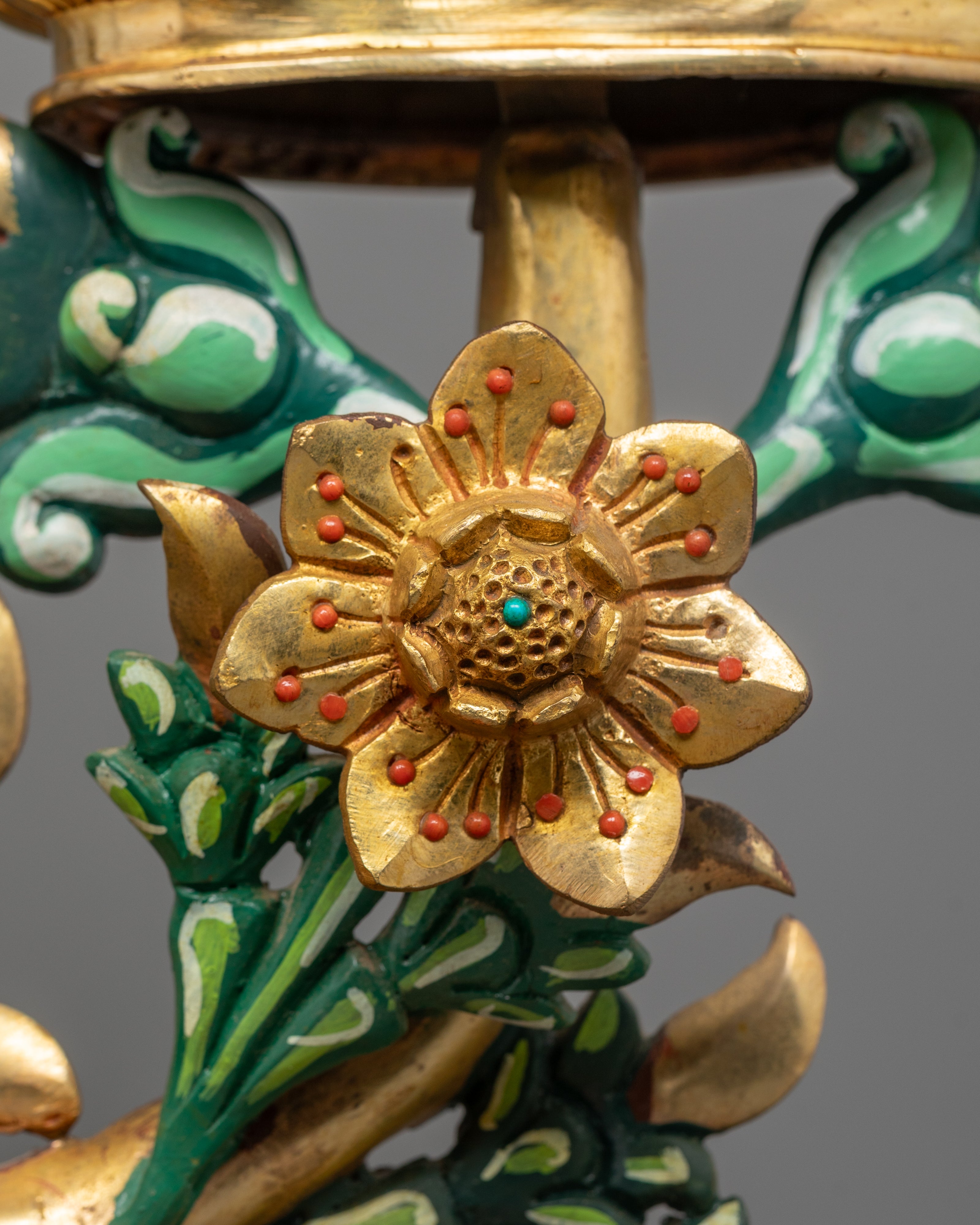 Sacred Buddha Trinity Statue | Handcrafted Bodhi Tree Design